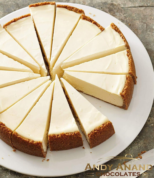 Andy Anand New York Cheesecake, 9-Inch, 2 lb – Freshly Baked with Real California Cream Cheese, All-Natural Ingredients, Birthday Gift Box