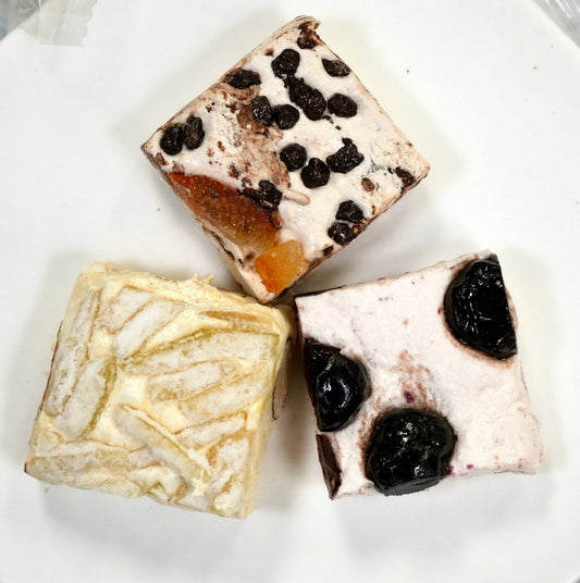 Andy Anand Roasted Almond Nougat Turron Candy-Brittle & Soft Nougat with Cherry, Chocolate Orange & Lemon, 20 bite-sized Turron Candy - A Traditional Spanish Treat - 7 Oz