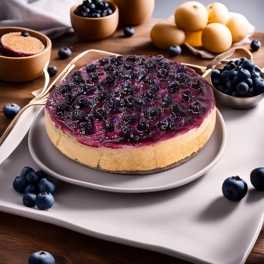 Andy Anand Sugar & Gluten Free Blueberry Cheesecake 9" - Decadent Taste in Every Slice, Best sugar free and gluten free Cheese Cake Near Me For Christmas Celebrations & Dessert Lovers (2.8 lbs)