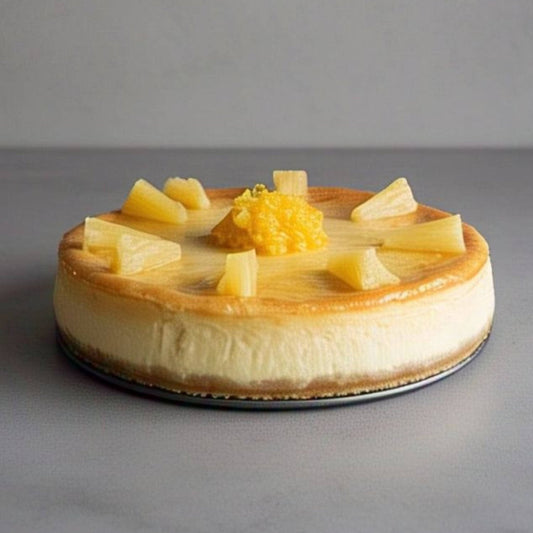 Andy Anand Pineapple Cheesecake 9" Fresh Made in Traditional Way, Amazing Bakeries with Cheesecake Delivery (2 lbs)
