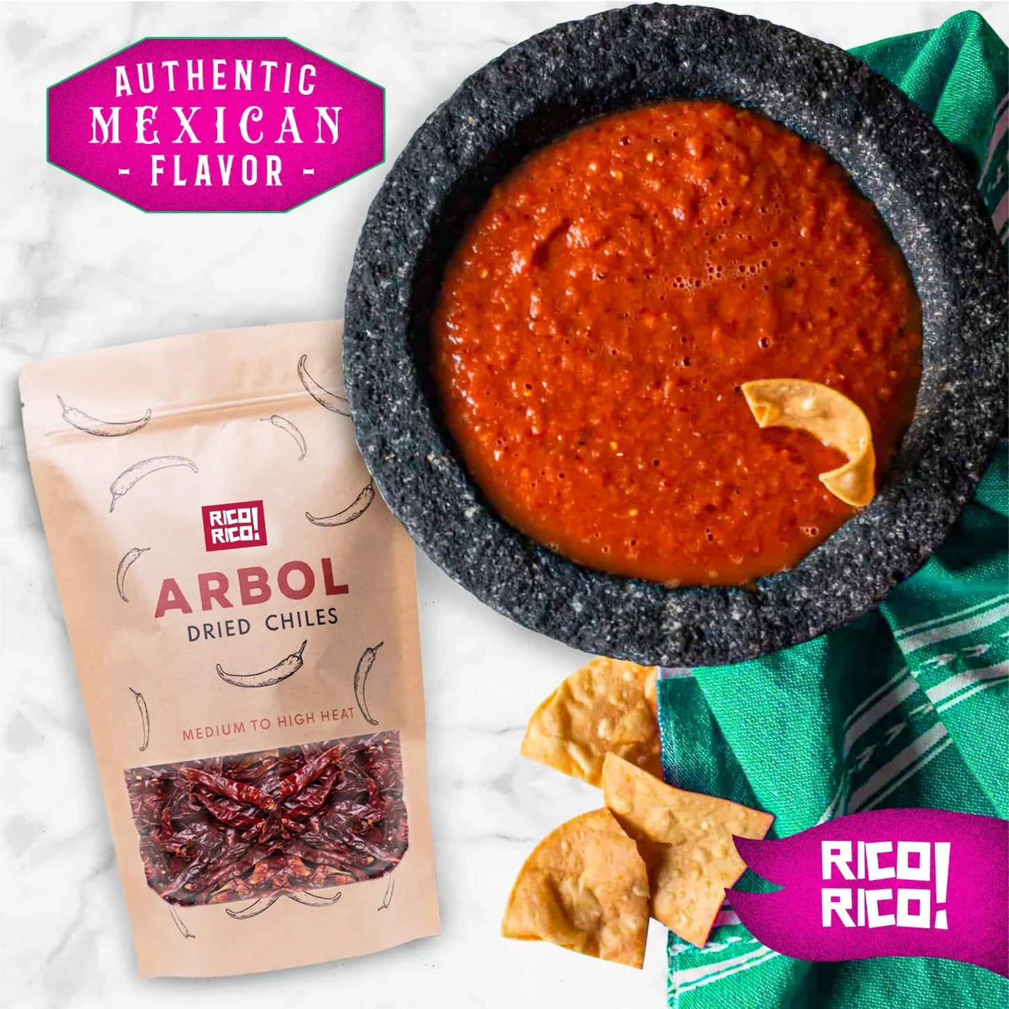 Dried Mexican Chiles 3-Pack โ Ancho, Guajillo & Arbol Peppers