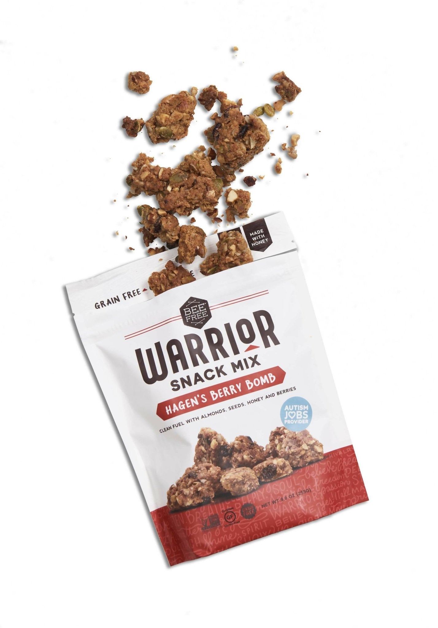 Bee Free Warrior Mix: Hagen's Berry Bomb Granola, Gluten Free, Grain Free - 12 Bags x 9oz