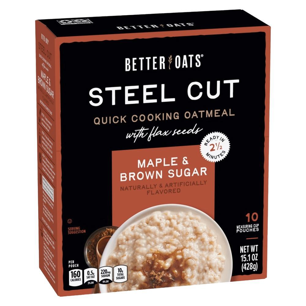 Better Oats - 'Maple & Brown Sugar' Steel Cut Instant Oatmeal (10CT)