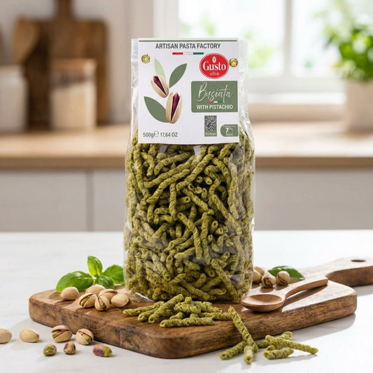 Gusto Etna, Pistachio Busiata Pasta, Spiral Pasta (500 g)