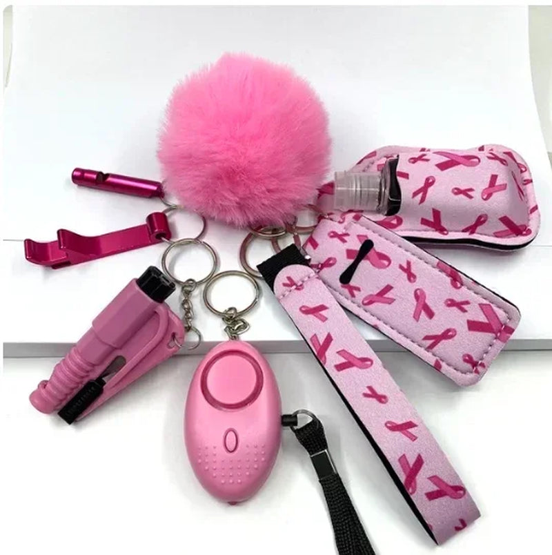 Safety Keychain Full Set, Self Defense Security Keychain Set with Personal Alarm Protective Keychain Accessories for Women Girls