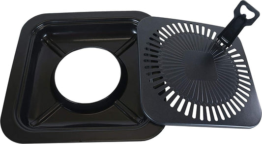 Portable Conversion Grill for Multi-Fuel and Portable Cooktops, Black, 12 X 12 X 3