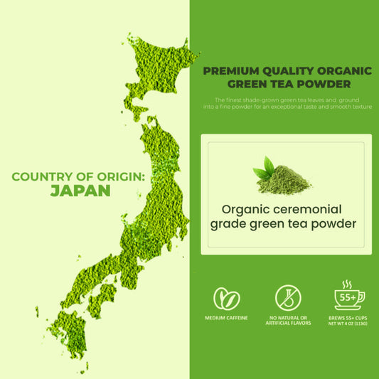Ceremonial Matcha Green Tea Powder, Authentic Japanese - Premium First Harvest - Energy & Focus - Antioxidant Rich - Organic & Kosher