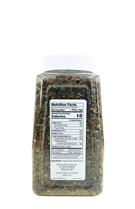 Bell Pepper, Green, Dried, Organic