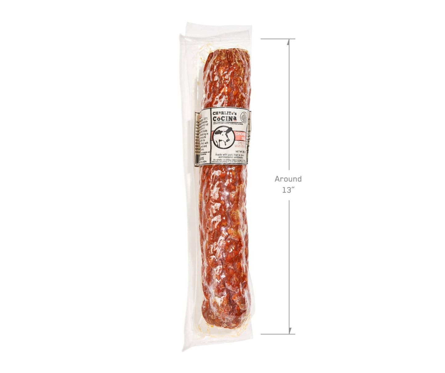 Charlito’s Cocina Chorizo Largo - Foodservice Dry Cured Mild Chorizo - 6 x 1.5 LB