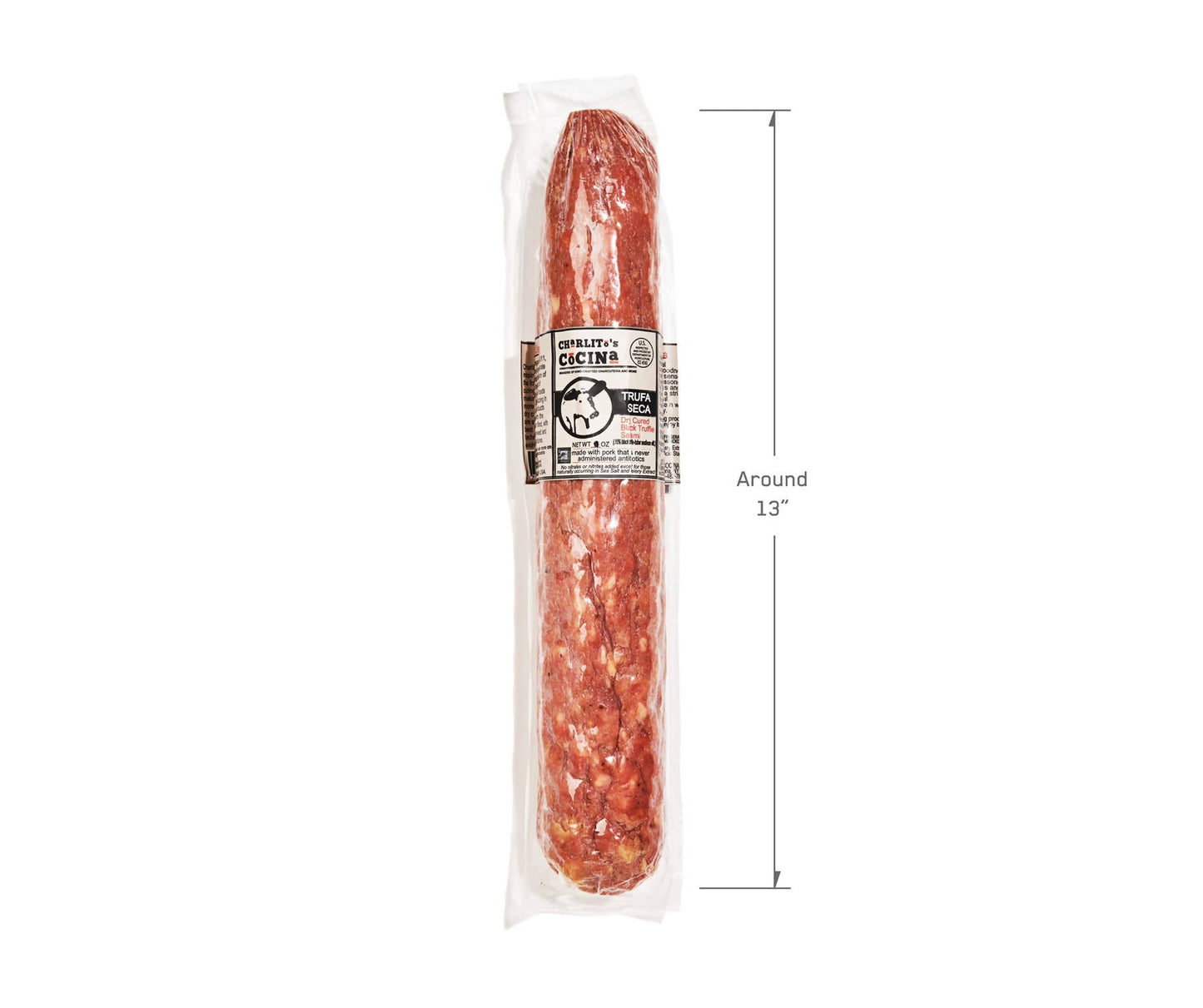Charlito’s Cocina Trufa Seca - Foodservice Dry Cured Black Truffle Salami - 6 x 1.5 LB
