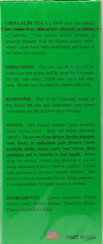China Slim Tea (72 Tea Bags) Special Oriental Pure Herbal Tea