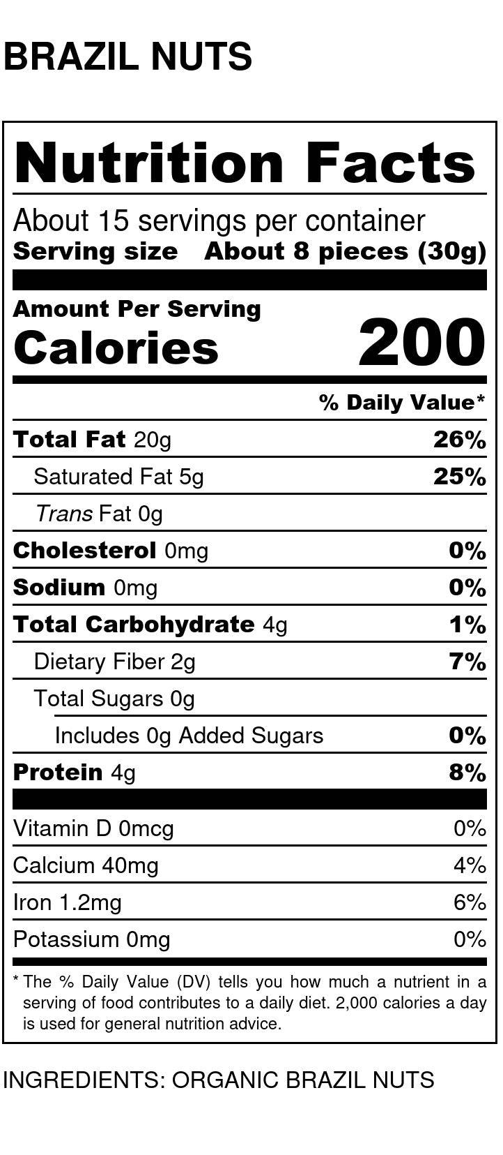 Brazil Nuts, Whole, Organic