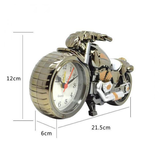 Creative Motorcycle Motorbike Pattern Non Ticking Analog Alarm Clock Alarm Clock Desk Clock Creative Home Birthday Gift Cool Clock