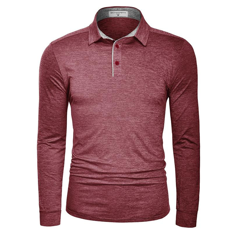 Men'S Solid Shirts New Style Casual Tshirts Polyester Henley Golf Polo Quick Dry Breathable Anit-Wrinkle Full Long Sleeve T-Shrit Tops New Arrival Summer Autumn Tee Menswear Underwear Plain Fabric