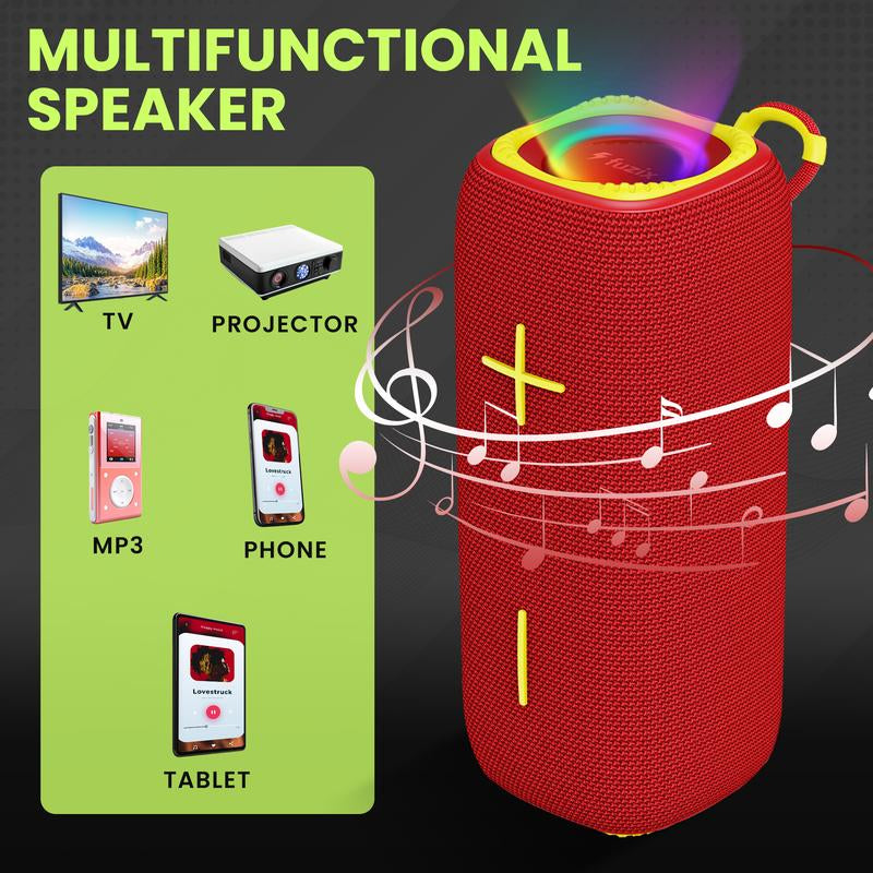 Halo Portable Wireless Bluetooth Speaker by Fuzix – Compact High-Quality Sound, Long Battery Life, TWS Stereo, Micro SD, USB, AUX Audio
