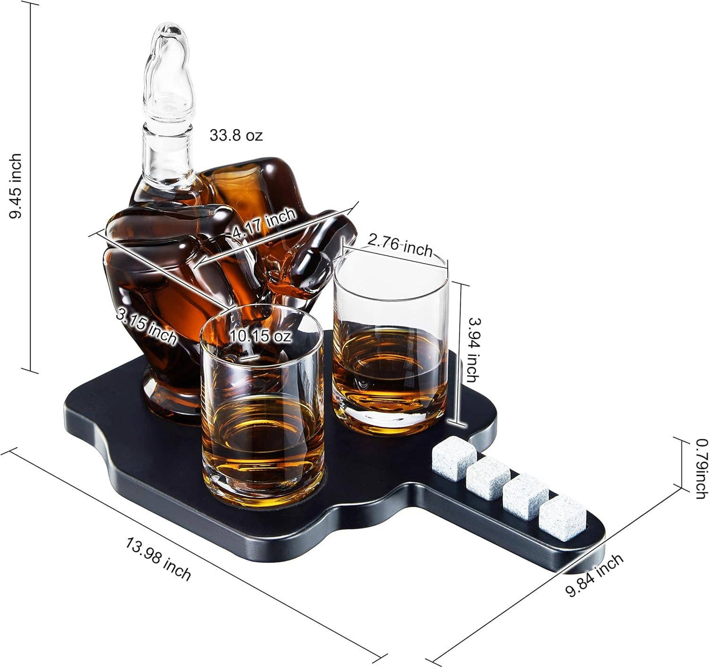 Middle Finger Whiskey Decanter Set with Glasses