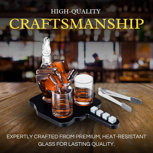 Middle Finger Whiskey Decanter Set with Glasses