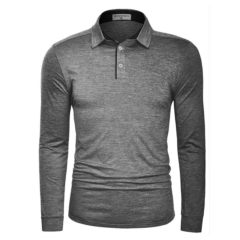 Men'S Solid Shirts New Style Casual Tshirts Polyester Henley Golf Polo Quick Dry Breathable Anit-Wrinkle Full Long Sleeve T-Shrit Tops New Arrival Summer Autumn Tee Menswear Underwear Plain Fabric