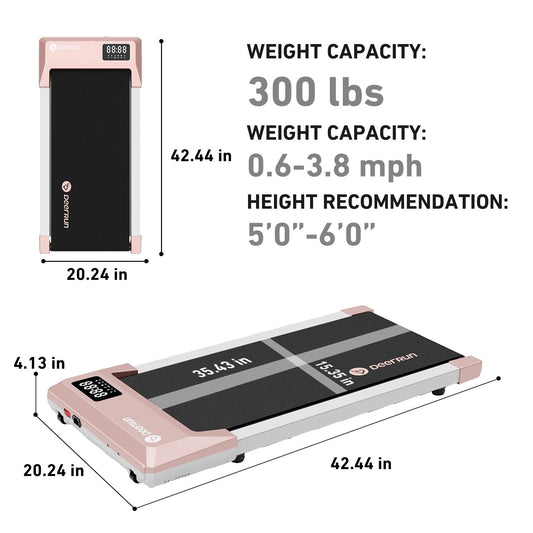 DeerRun Q1 Urban Mini Under-Desk Treadmill with Remote Control