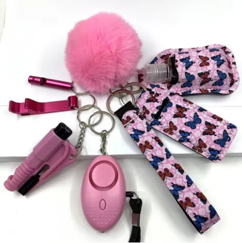 Safety Keychain Full Set, Self Defense Security Keychain Set with Personal Alarm Protective Keychain Accessories for Women Girls