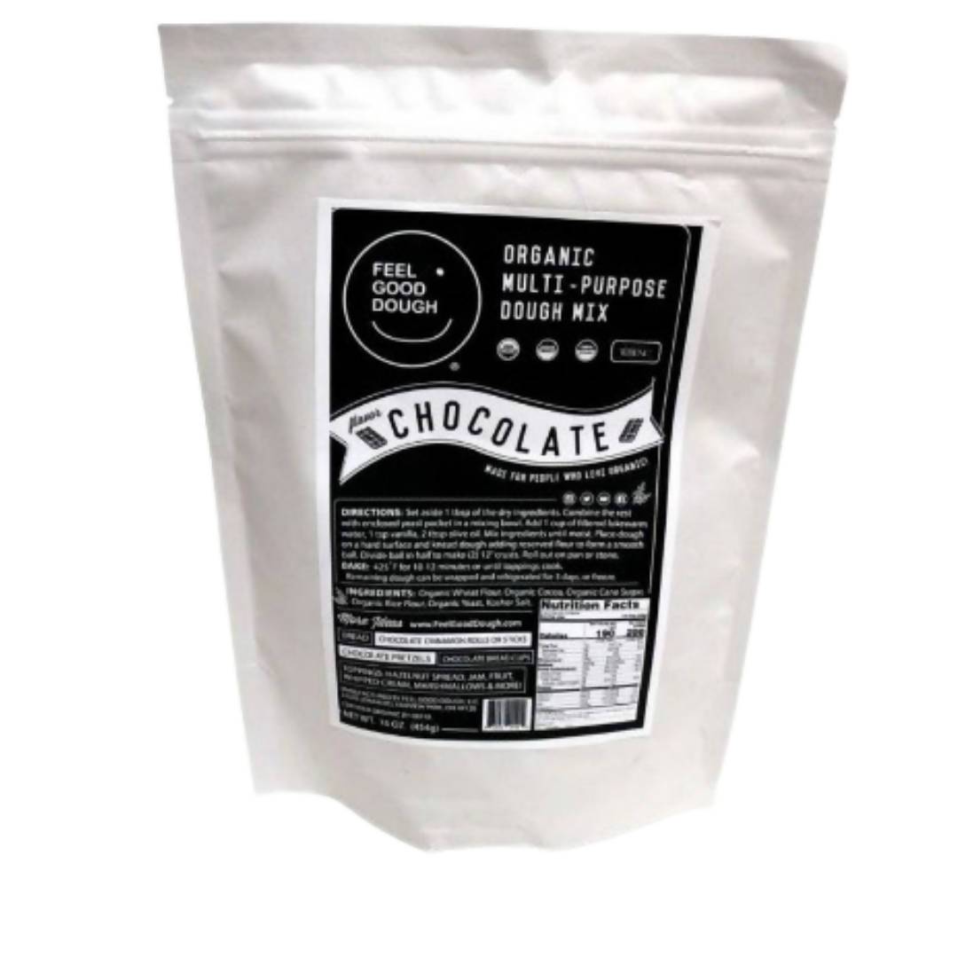 Feel Good Dough Organic Multi-Purpose Chocolate Dough Mix Bags - 5 bags x 16oz case