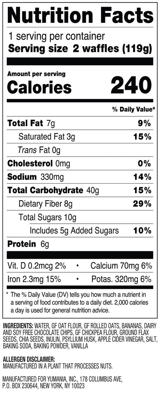 Joyffles banana chocolate chip (classically bold and beautiful) Waffles - 2-piece Pack