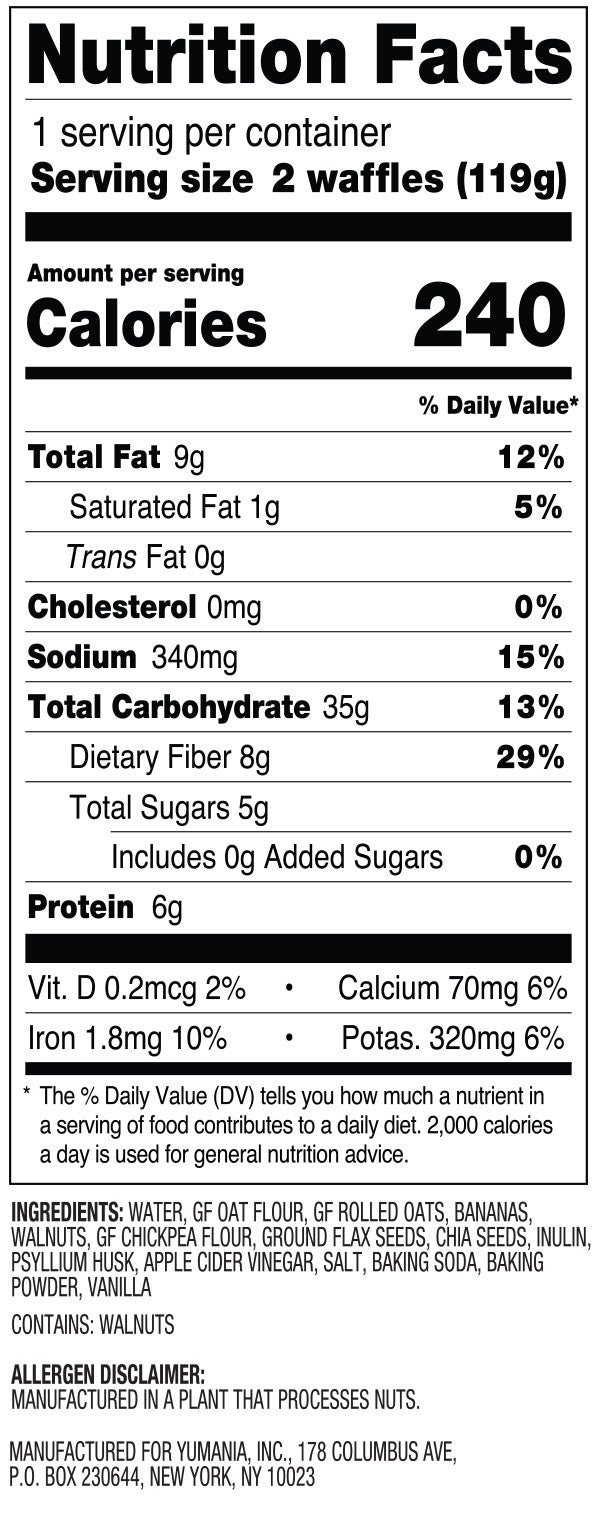 Joyffles banana walnut (nutty, crunchy comfort) Waffles - 2-piece Pack