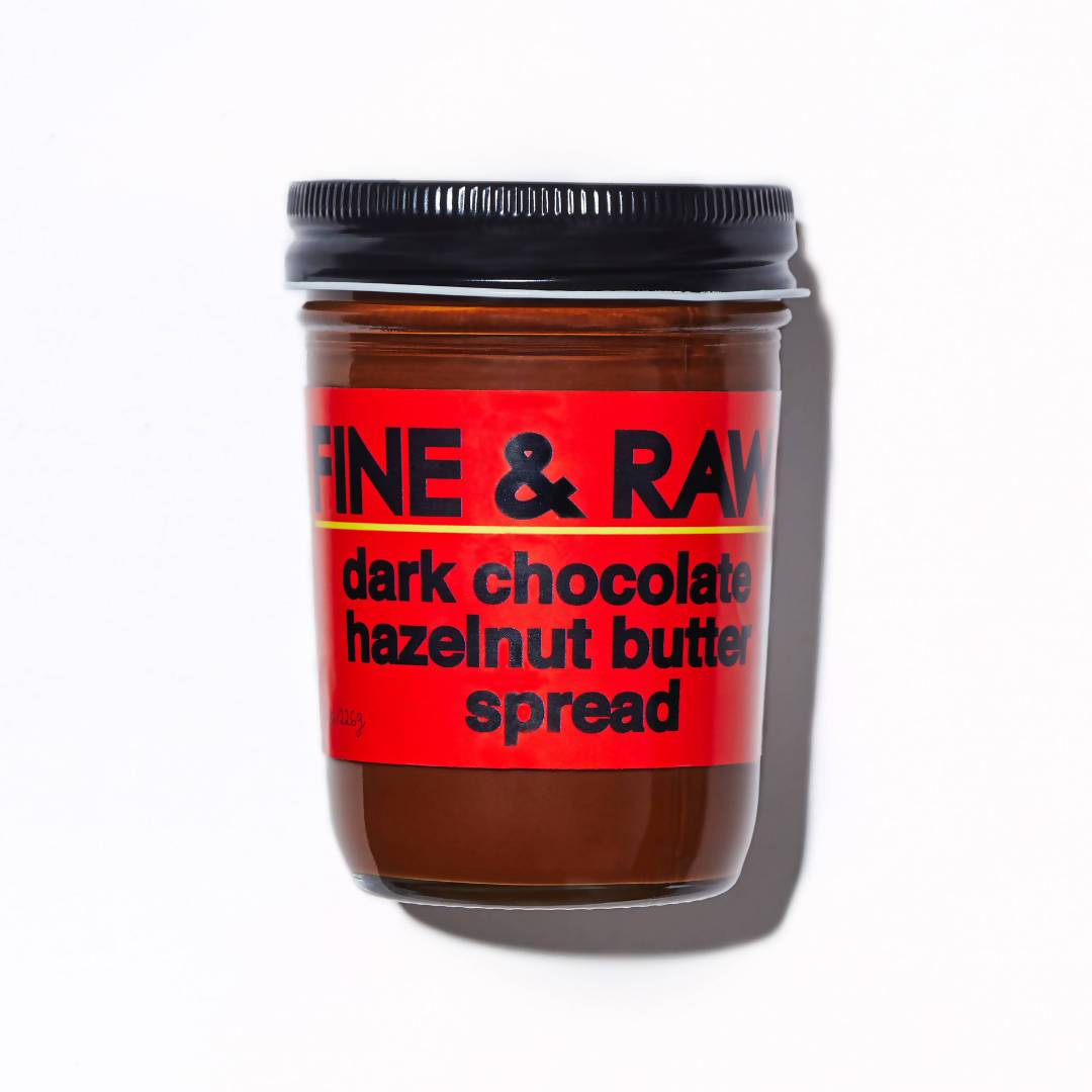 Fine and Raw Dark Chocolate Hazelnut Spread, Organic, Fair Trade - 12 Jars x 8oz case