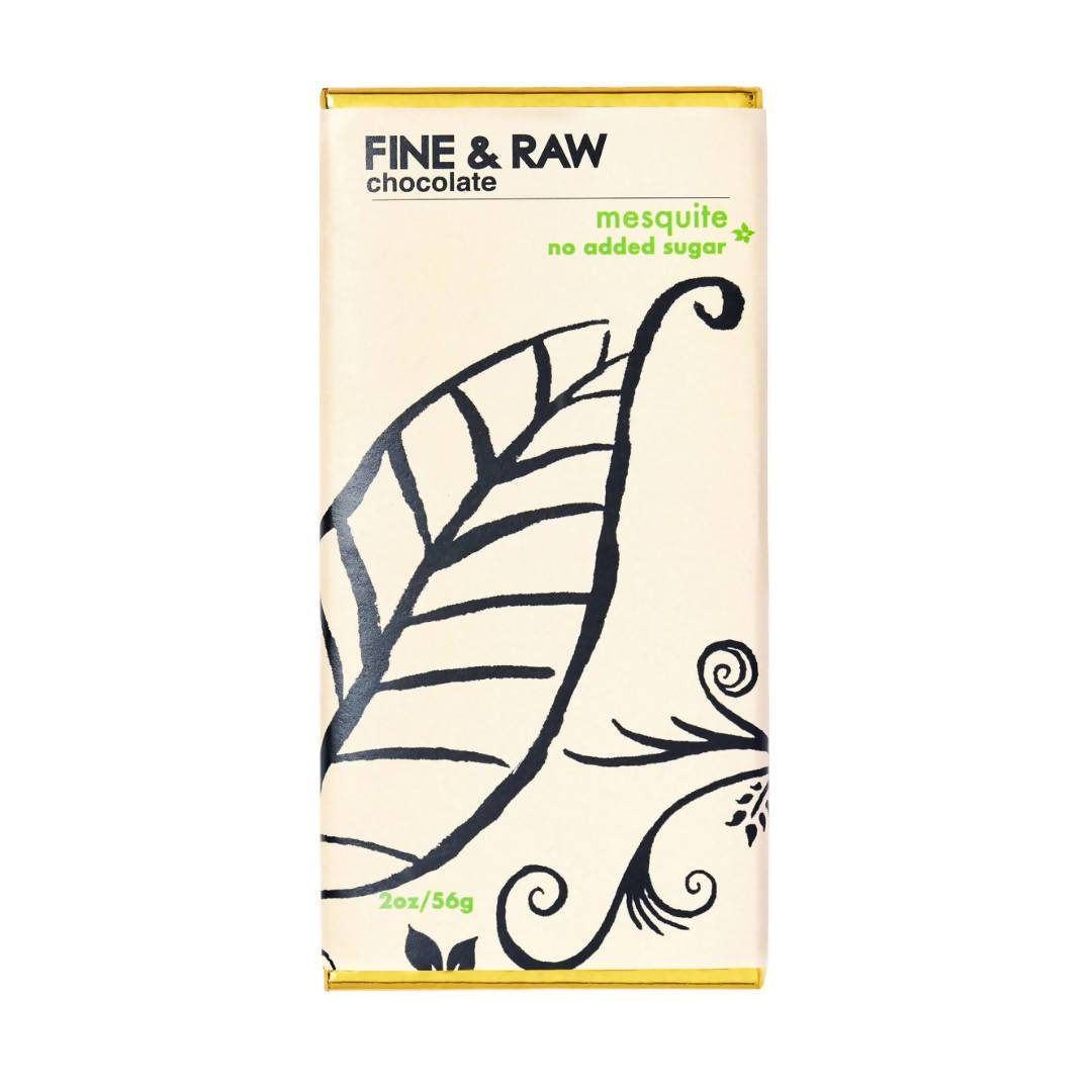 Fine and Raw Mesquite Chocolate Bars, Organic, No Added Sugar - 10 Bars x 2oz case
