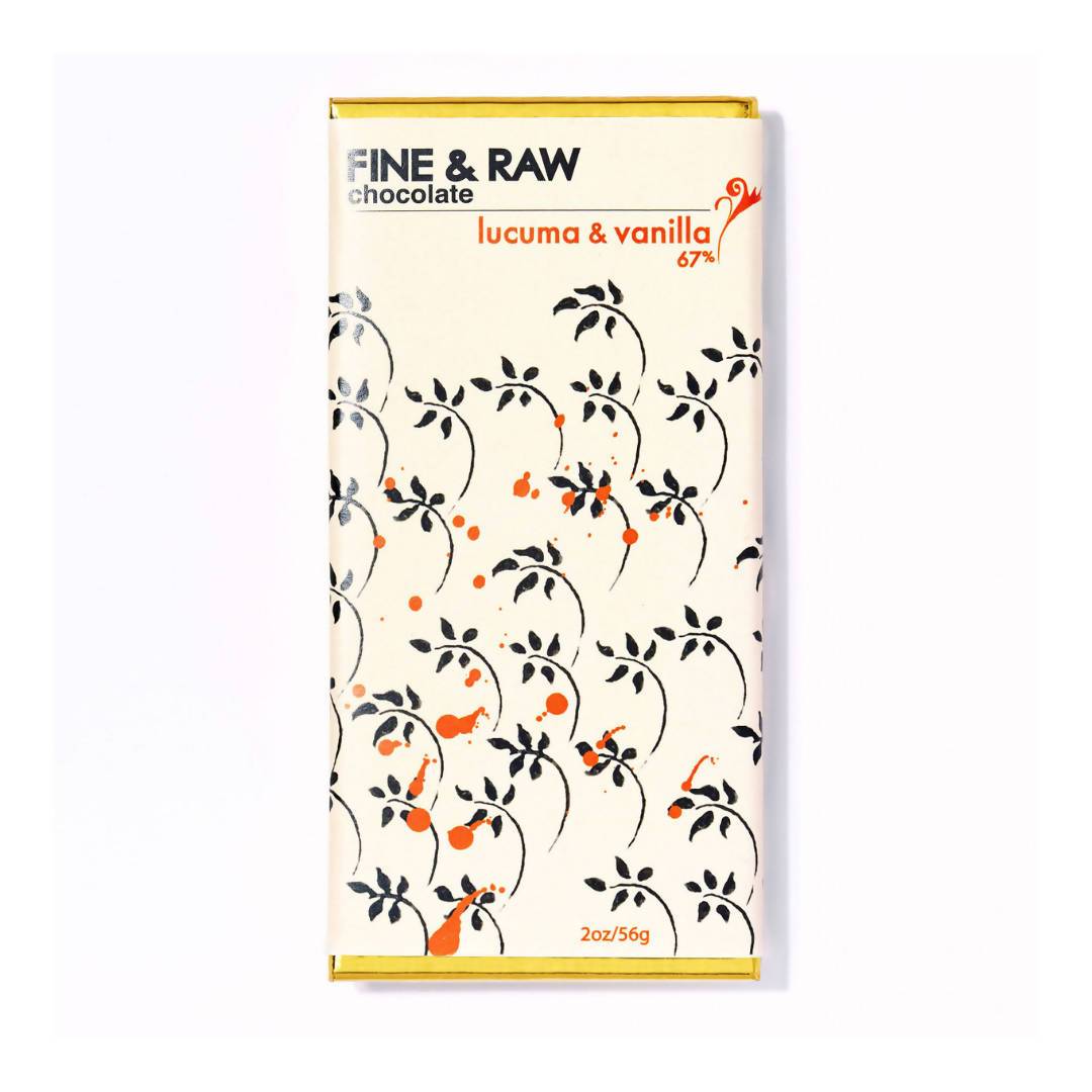 Fine & Raw Lucuma & Vanilla Chocolate Bars - 10 bars x 2oz case