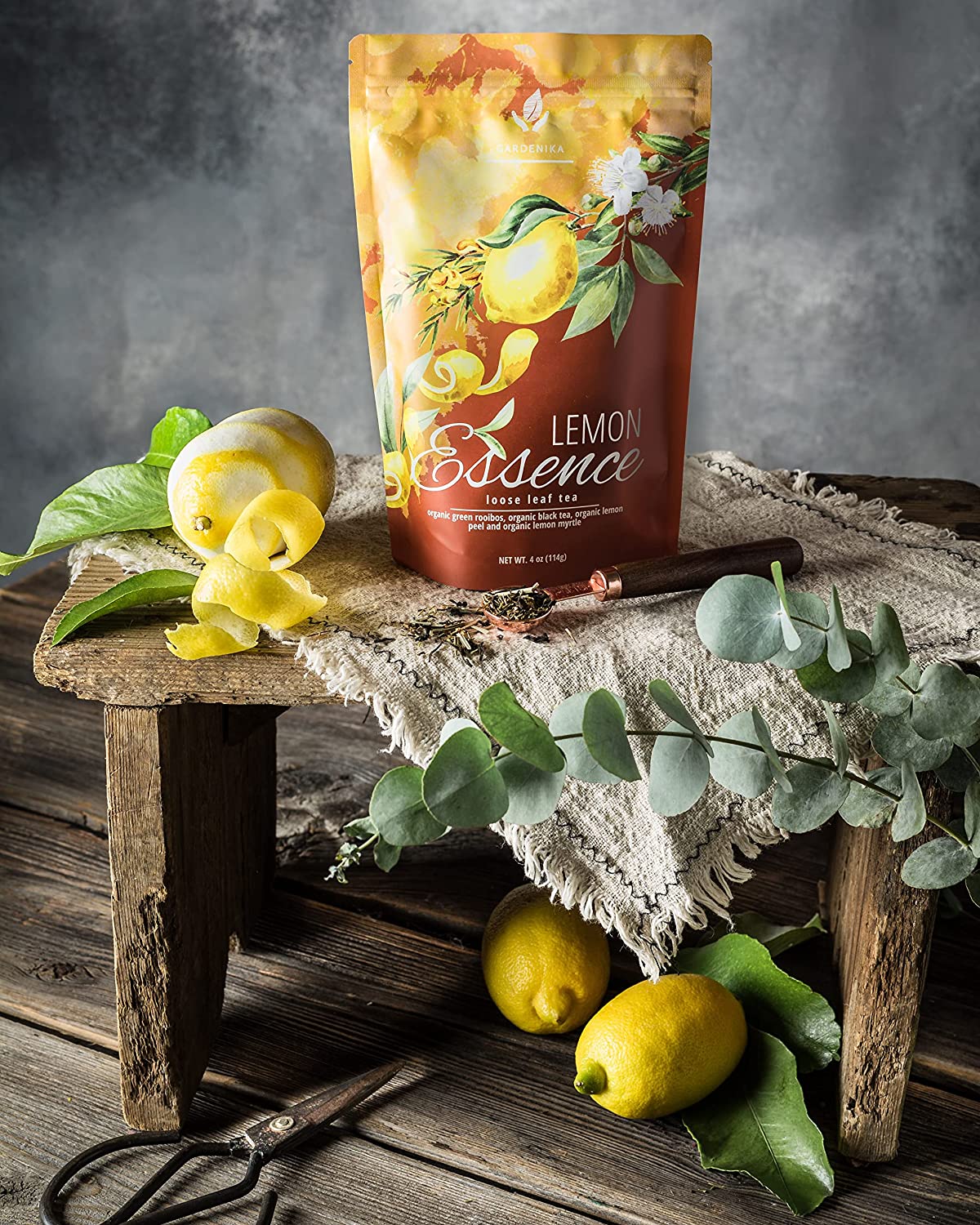 Lemon Essence Black Loose Leaf Tea with Green Rooibos, USDA Organic, 55+ Cups – 4 Oz (113g)