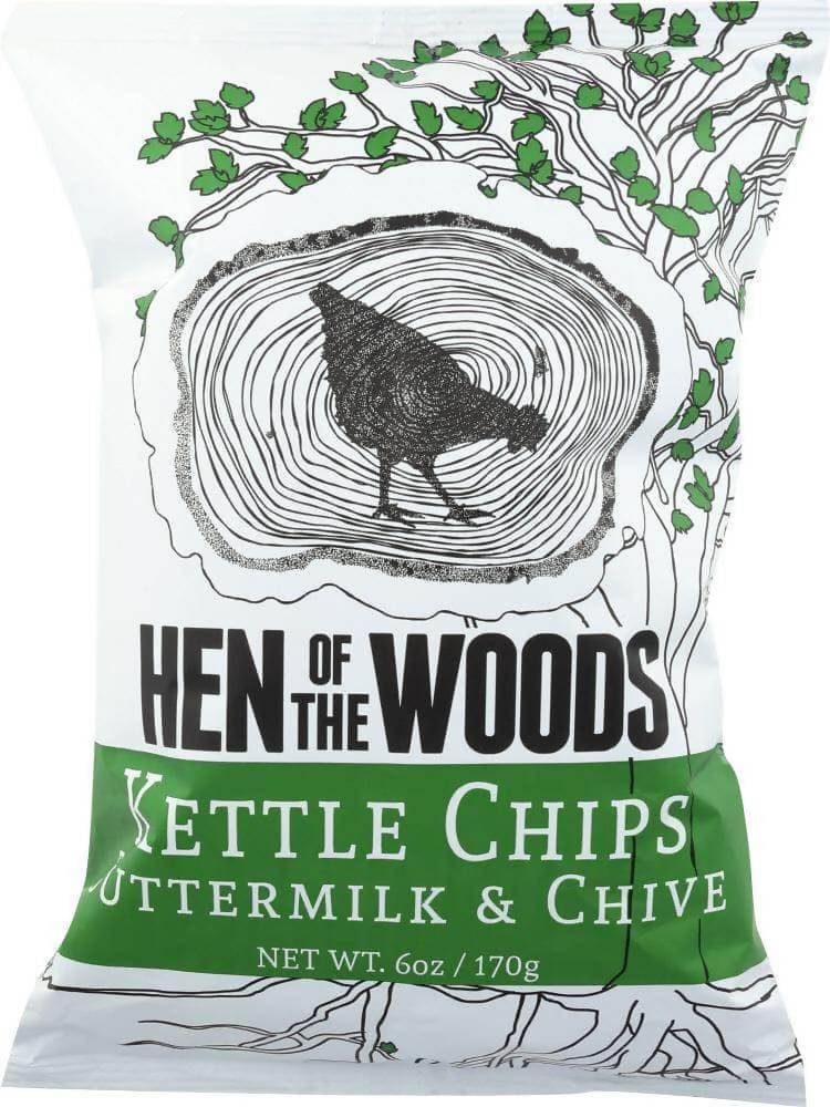Hen of the Woods Buttermilk & Chive Kettle Chips Bags - 24 bags x 6oz case