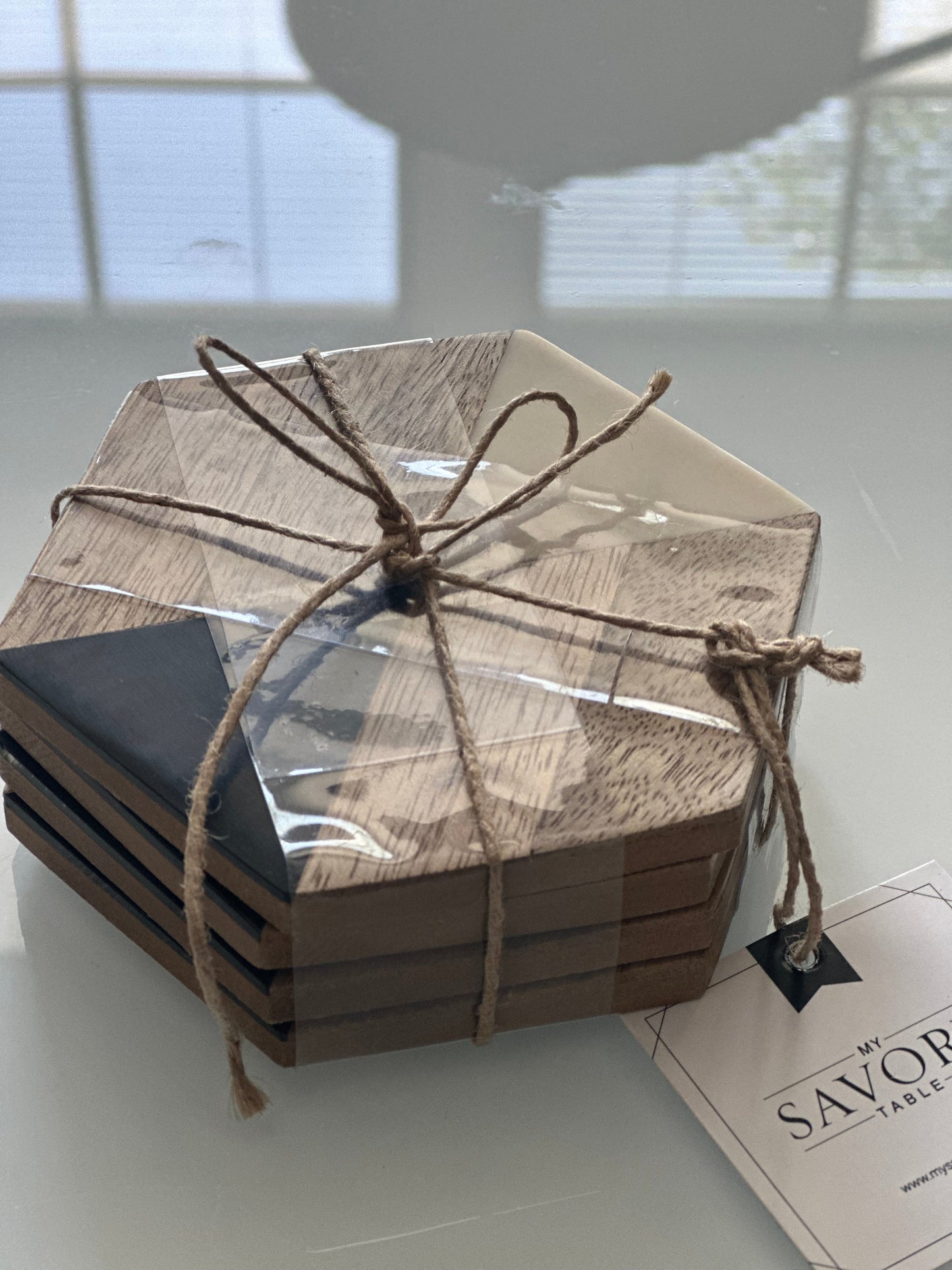 Mango + Hexagon Coasters