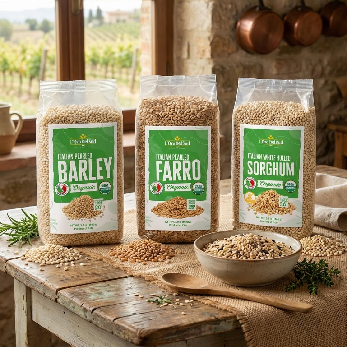 L’Oro Del Sud, Organic Italian White Hulled Sorghum, 52.9 oz (1.5 kg)
