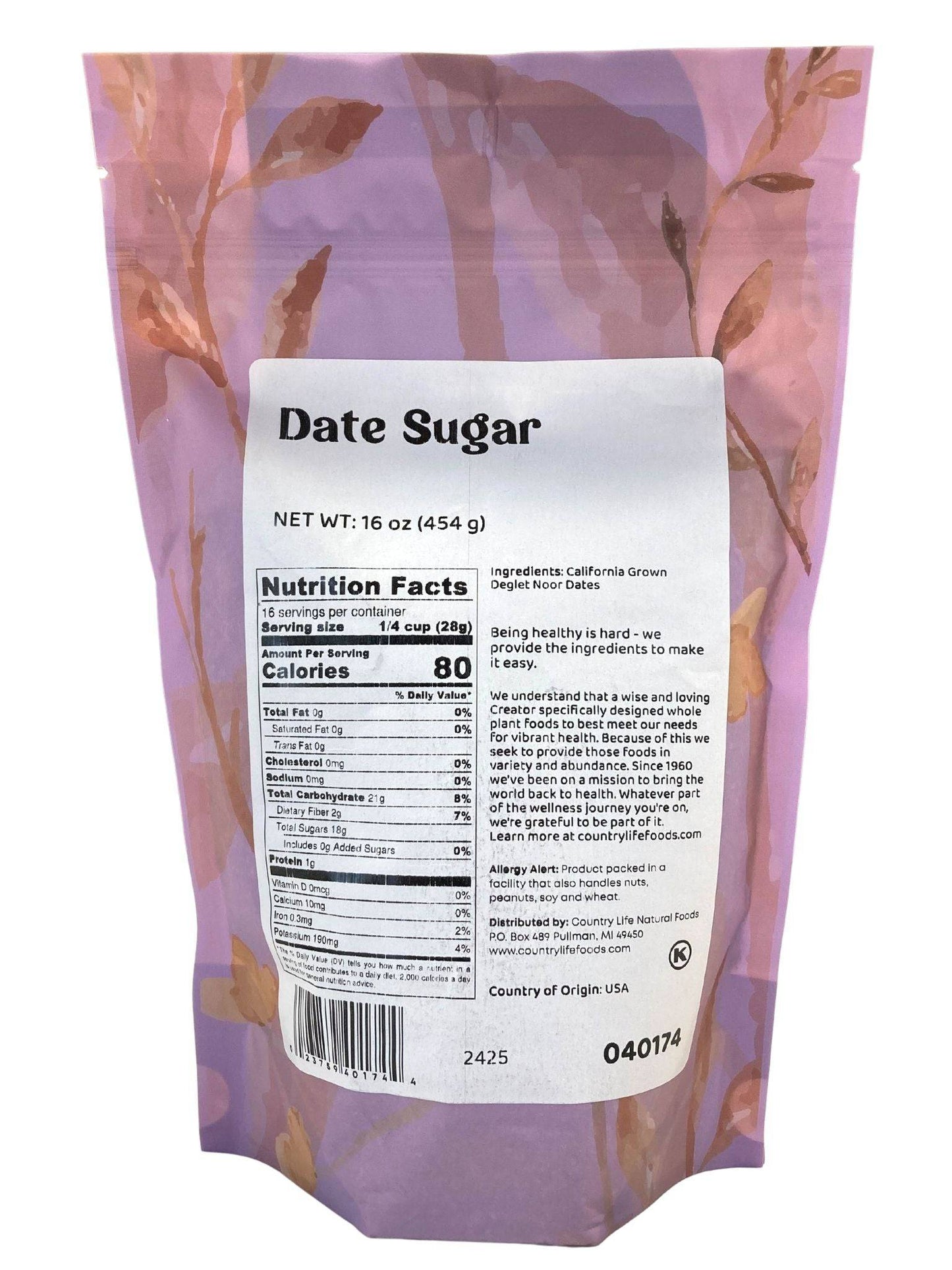 Date Sugar, Granulated