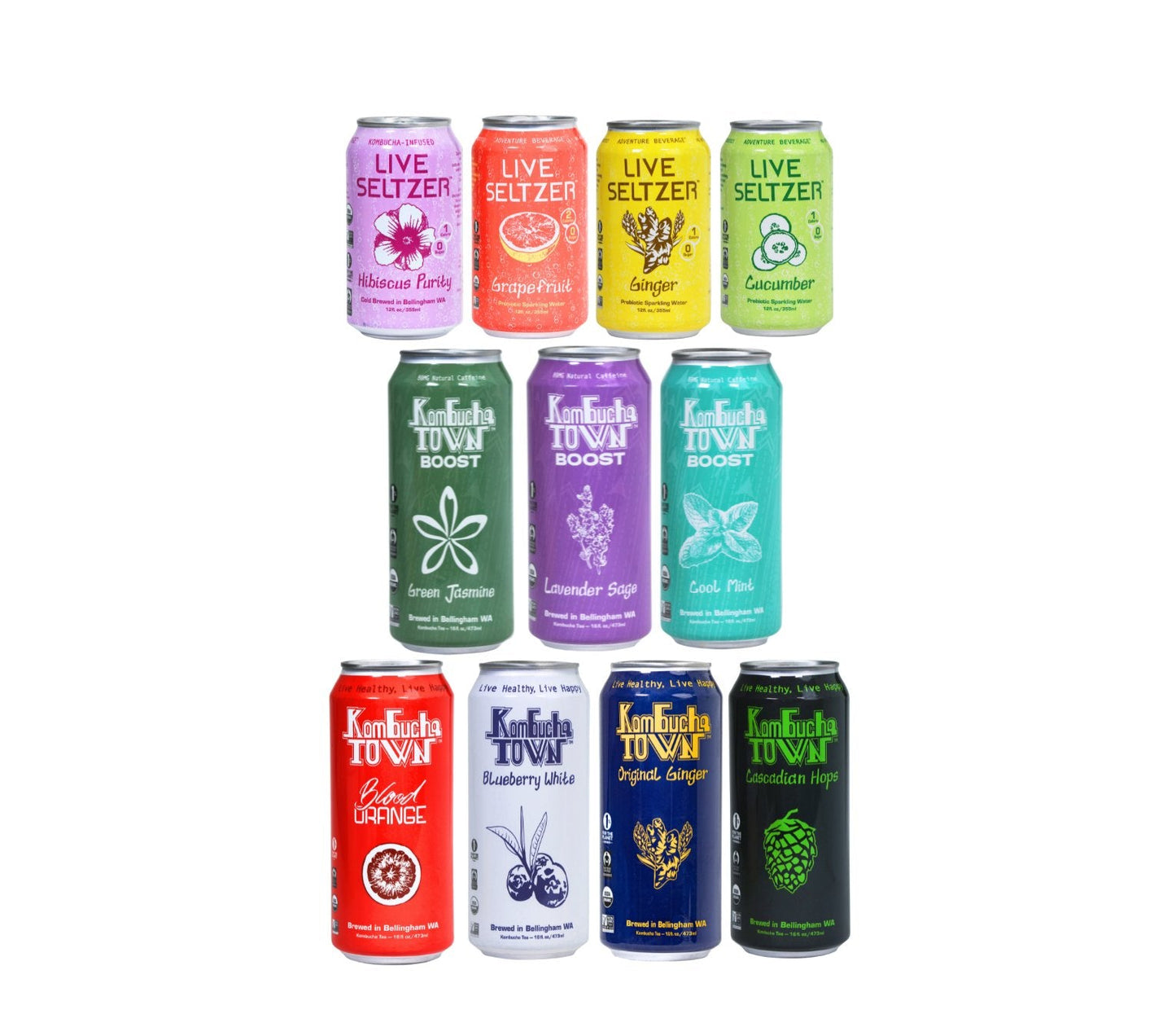 KombuchaTown Variety Pack of Kombucha and Seltzer