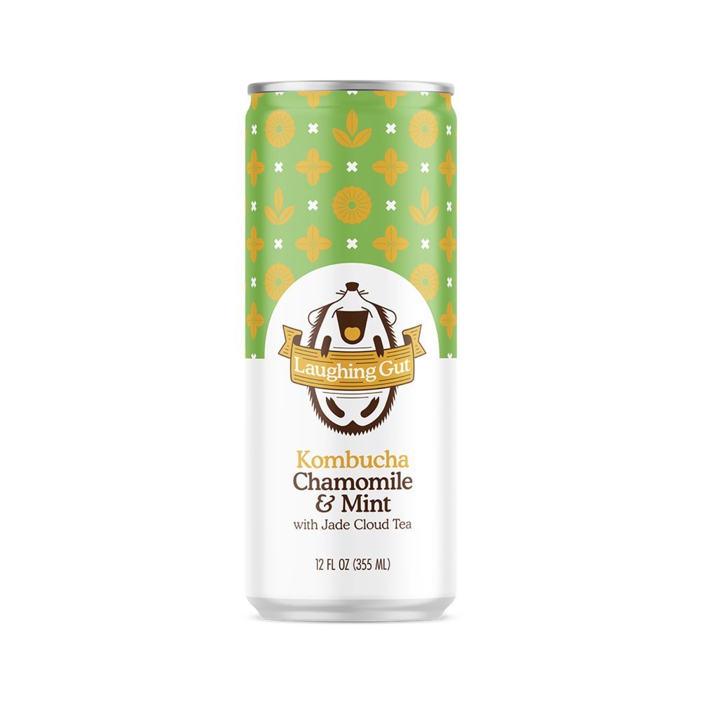 Laughing Gut Kombucha Chamomile & Mint Cans - 12 Cans x 1 Case