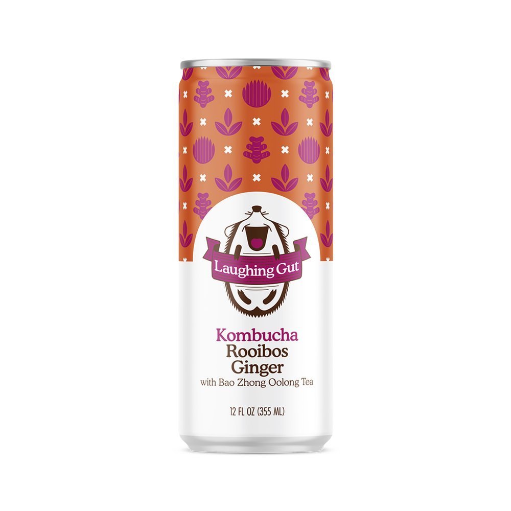 Laughing Gut Kombucha Rooibos Ginger Cans - 12 Cans x 1 Case