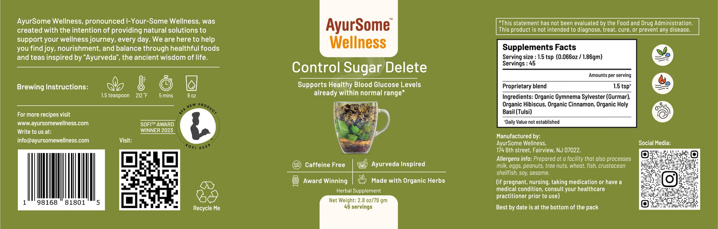 Control Sugar Delete | Organic Gymnema Tea Blend