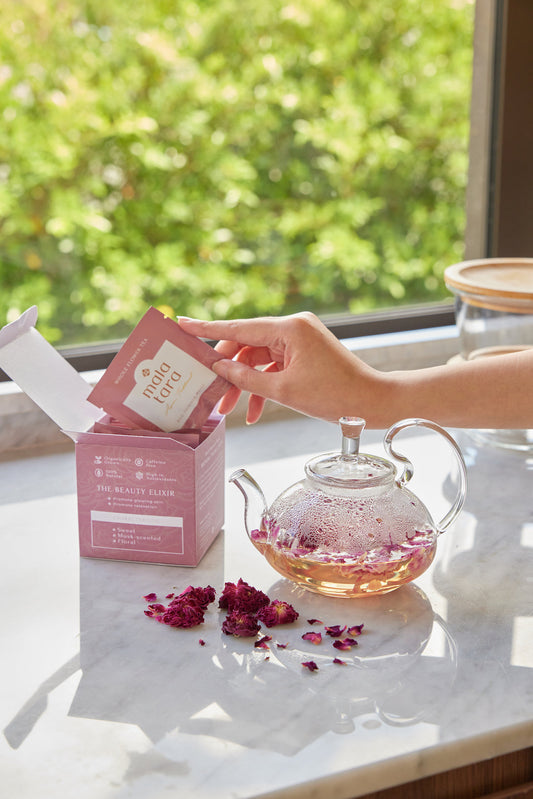 Red Damask Rose Whole Flower Tea Box