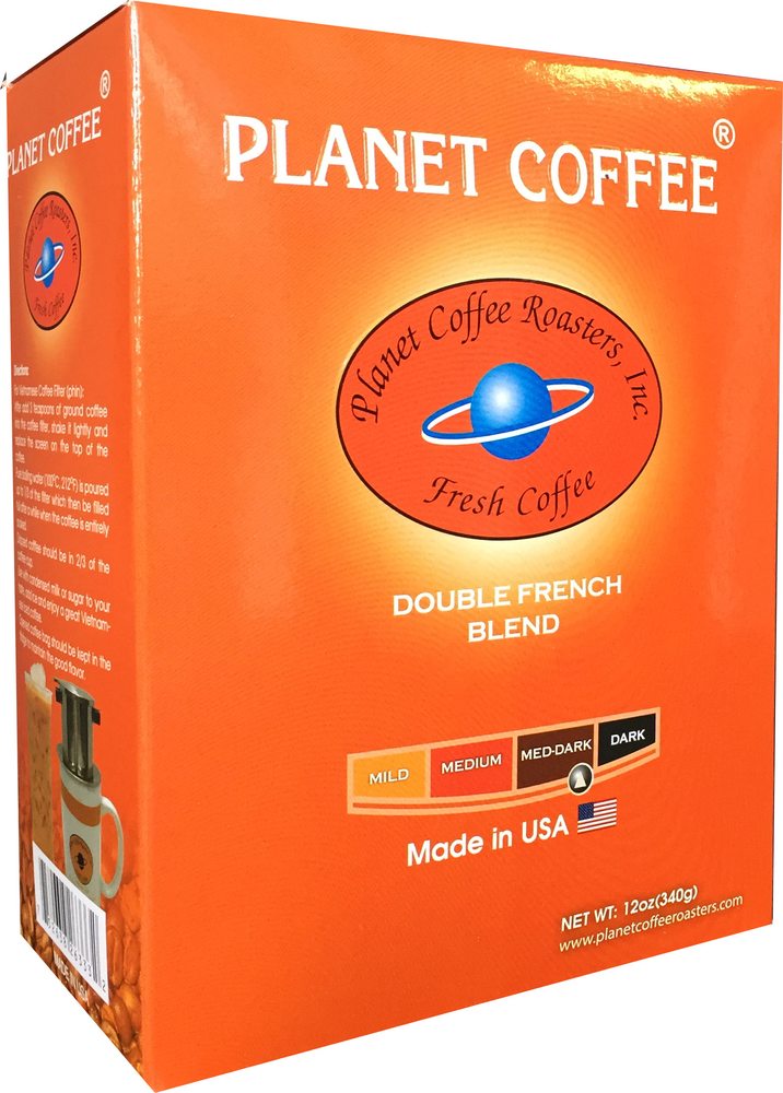Planet Coffee, Double French Blend. Made in USA- 12 Oz