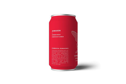 RMBR Kombucha Awaken Hibiscus Ginger Can - 24 cans x 12 oz case