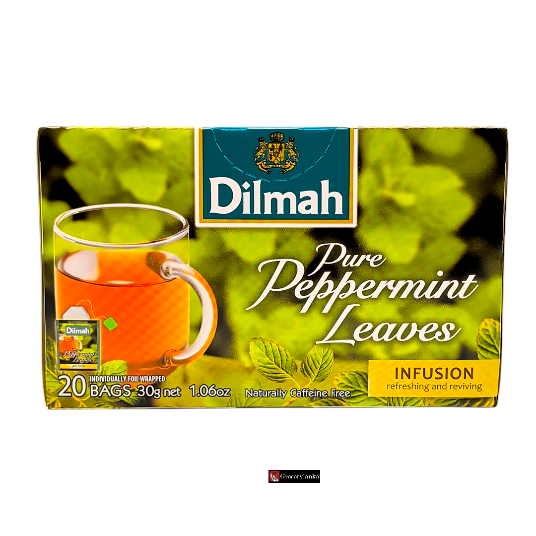 Dilmah Pure Peppermint Leaves Infusion – 20 Individually Foil Wrapped Tea Bags (30g / 1.06 oz))