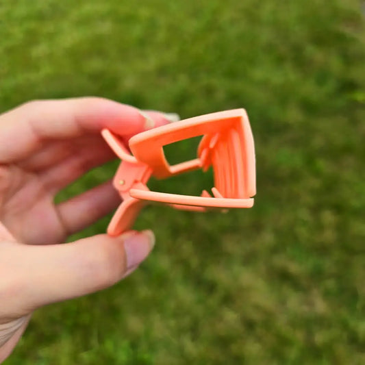 Salmon Pink Hair Claw Clip (Solid & Patterned)