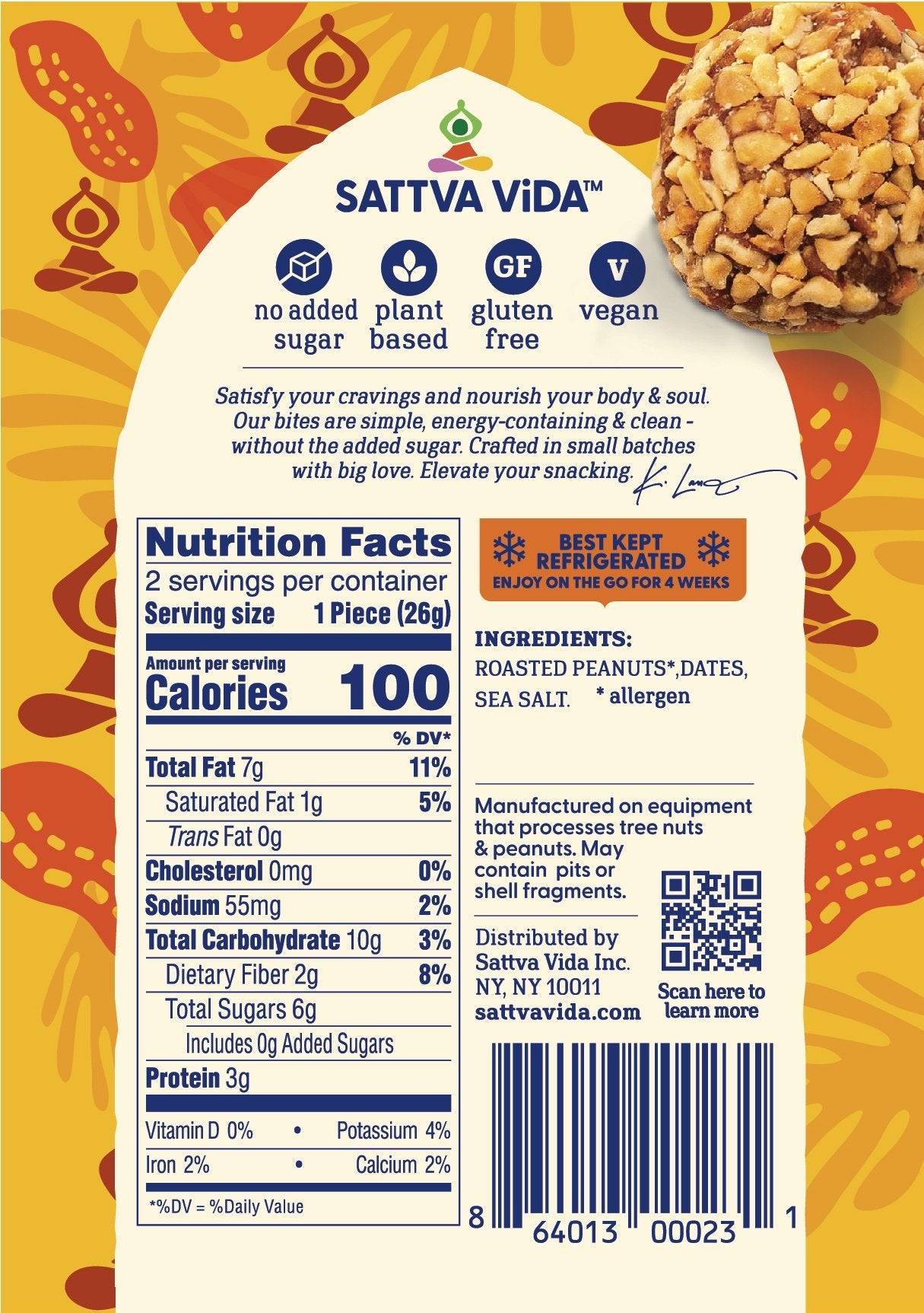 Sattva Vida NEW - Peanut Envy Energy Bites, 2pack (10 per case)