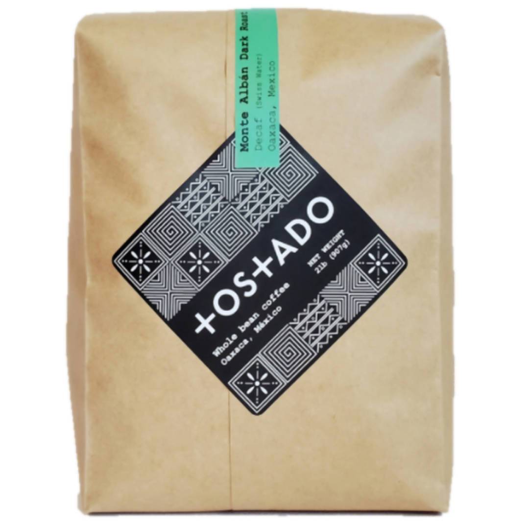 Tostado Monte Alban Coffee Beans (Dark Roast), Decaf - 6 Bags x 2 LB