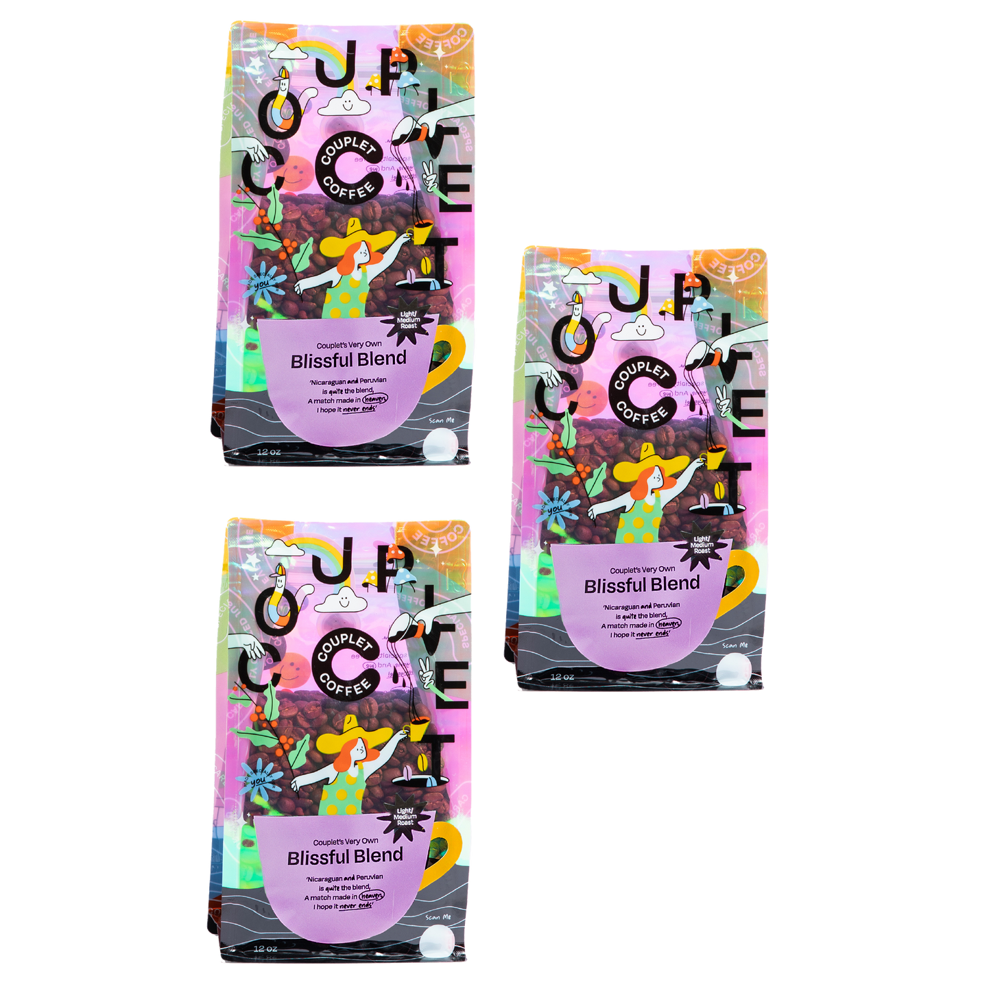 Couplet Coffee Three's a Party Blissful Blend Trio