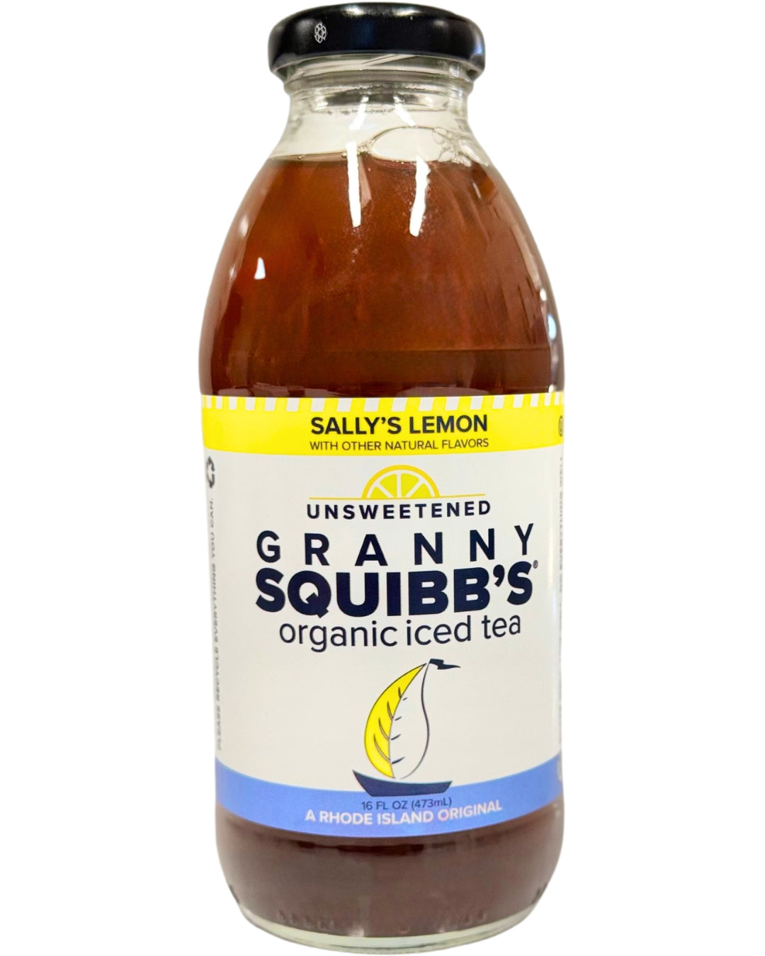 Granny Squibbs Sally's Lemon Unsweetened Organic Iced Tea - 12 Bottles x 16oz case