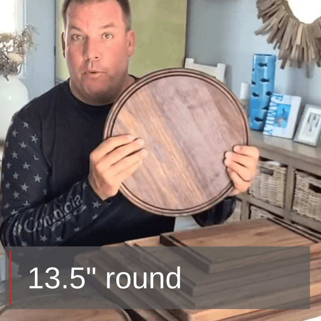 Virginia Boys Kitchens Large Round Walnut Wood Charcuterie Board