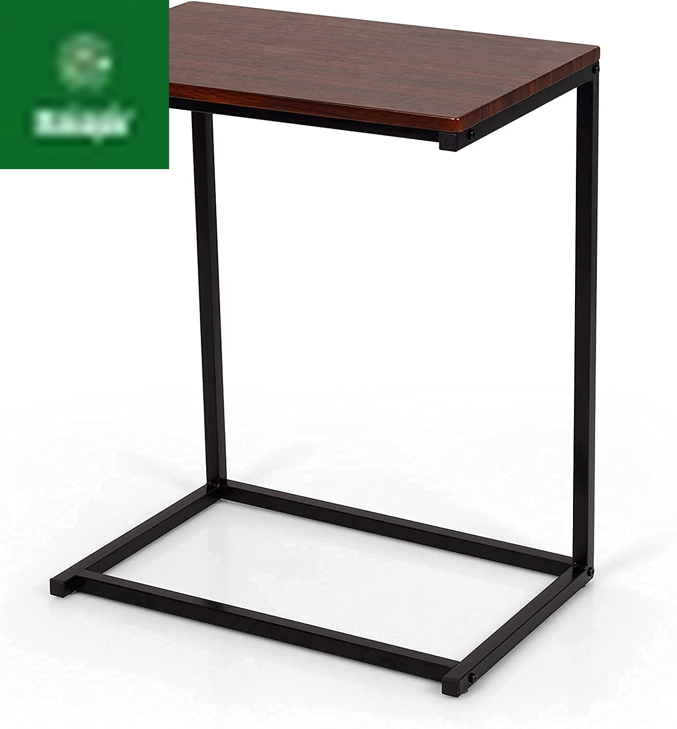 Sofa Side Table C Shaped Table, Vintage Couch Table Sofa Side Table for Coffee Snack Laptop, Living Room TV Tray End Table
